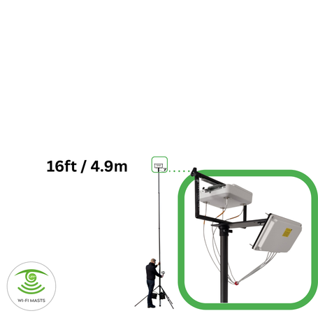 16ft 5m WiFi APoS mast tripod for office, hotel, school site surveys