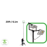 6 meter 20ft strong and stable carbon fibre wireless Wi-Fi APoS site survey mast tripod for warehouse ceilings by Vantage Point Products