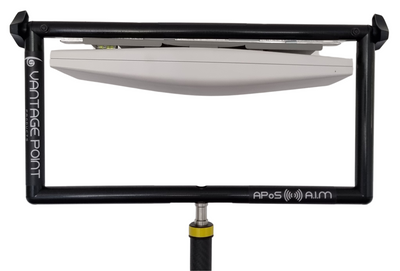 APoS AIM AP mounting bracket used to mount Wi-Fi Access Points such as Cisco Meraki MR46 at multiple angles on an APoS tripod for Wi-Fi site surveys UK made by Vantage Point Products