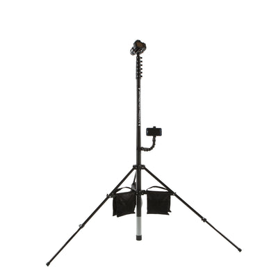 30ft 9m 10m three storey carbon fibre property photography mast pole retracted and fitted into a tripod with leg weight sandbags