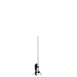 Carbon fibre camera mast pole extending to 20ft 6m two storeys high, stabilised by a tripod
