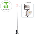 40ft 12 meter Tall Wi-Fi APoS survey mast tripod for high warehouse ceilings, distribution Wireless Site Surveys made by Vantage Point Products