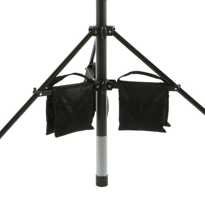 Close up of tripod leg weight bags on Vantage Point Products' 20ft 6m mast system